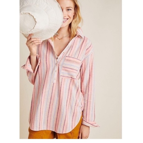 Maeve Anthropologie‎ Lida Linen TopSize Small - Picture 1 of 8